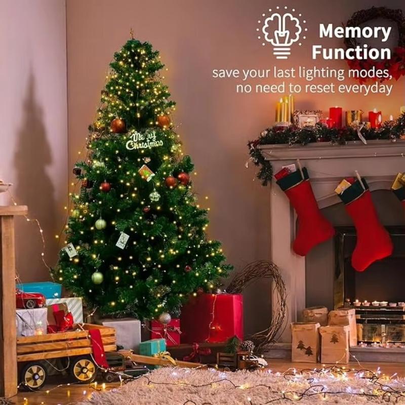 1.5M Led Ring Christmas Tree Tops Lights Decoration Tree Lights String For Patio Garden Outdoor Waterproof Waterfall Light
