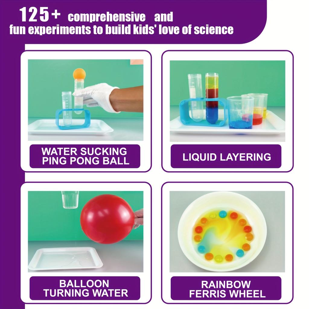 First Science Kit for Kids Learning & Educational Toy Stem Kit with 100+ Experiments Table Christmas Birthday Gift for Boy Girl