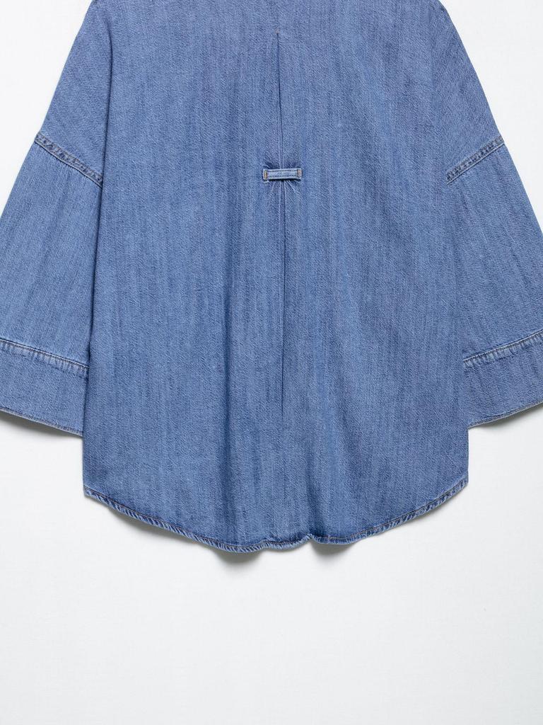 Spring 2025 Women's European and American Style Wide Sleeve Denim Shirt with Casual Long Pants