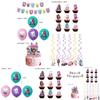 Vibrant Gabbys Dollhouse Theme Party Decorations Including Balloons Cake Topper And Banners