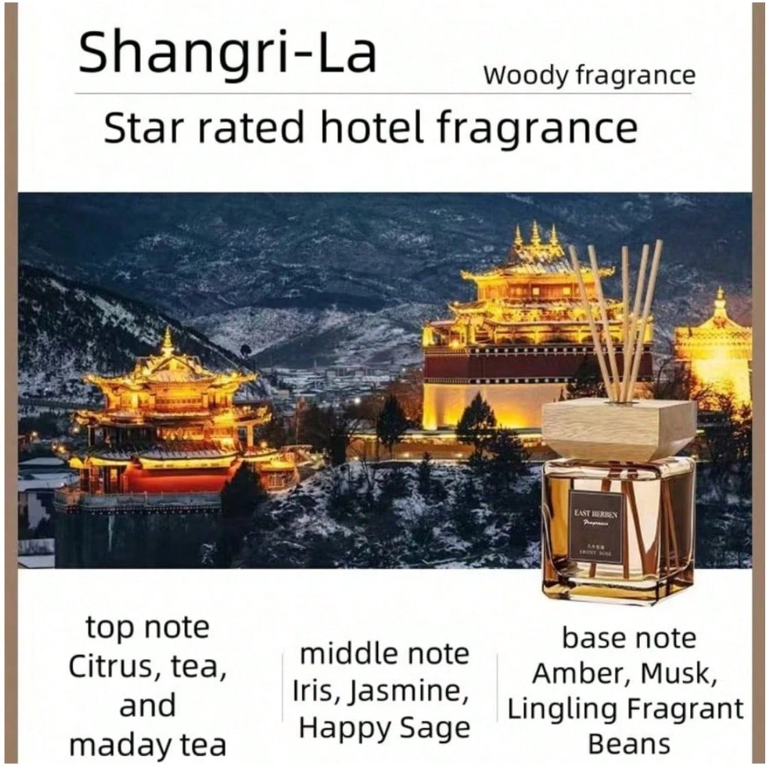 1pc 200ml hotel grade flameless essential oil rattan fragrance stick, long-lasting fragrance - suitable for elegant bedroom Shangri-La