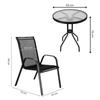 Metal Terrace Lounge Set, Set for 2 People, Coffee Table and 2 Black Chairs