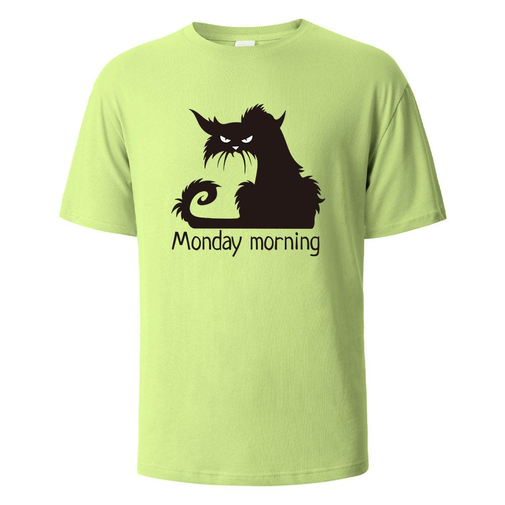 Mens Printed TShirt MondayMorning Funny Graphic 100Cotton Oversize Shortsleeved Tees For Men Women Summer Fashion Casual Tops