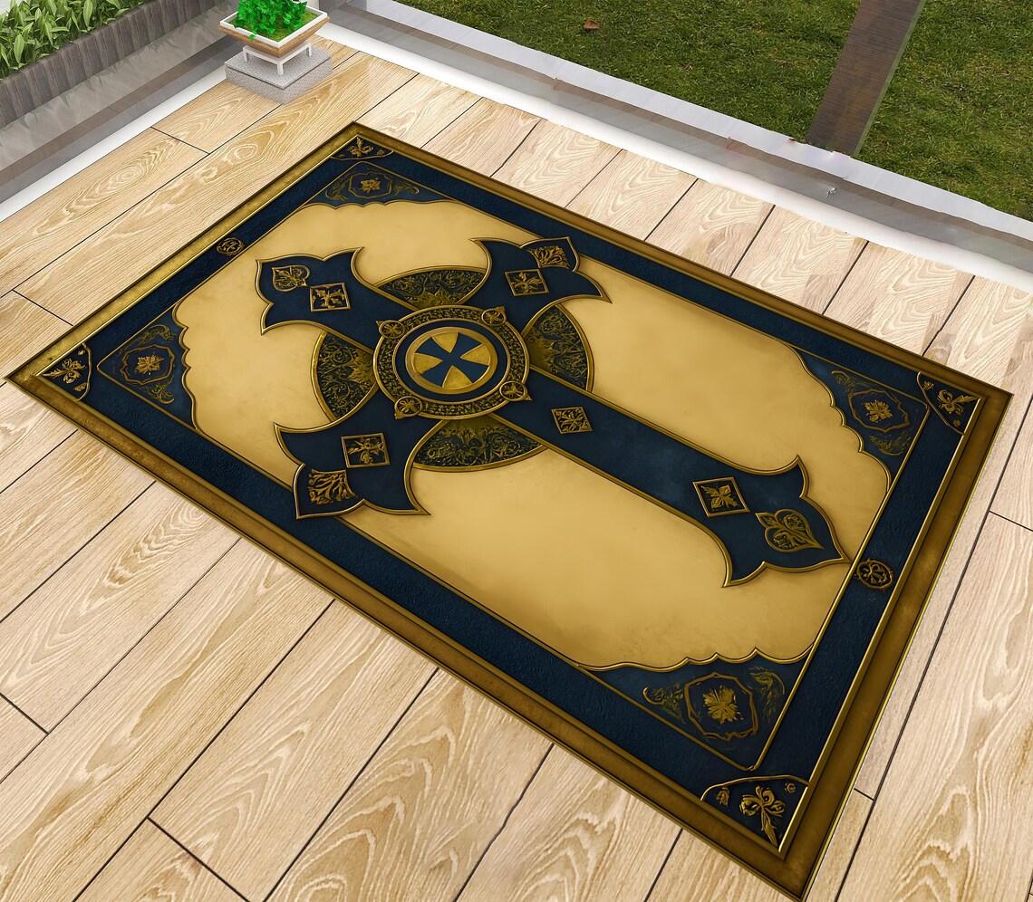

Elegant Islamic Prayer Carpet in The Loop Luxury Black Gold Carpet Washroom Floor Mat Rugs for Bedroom Living Room Decoration 40x60cm