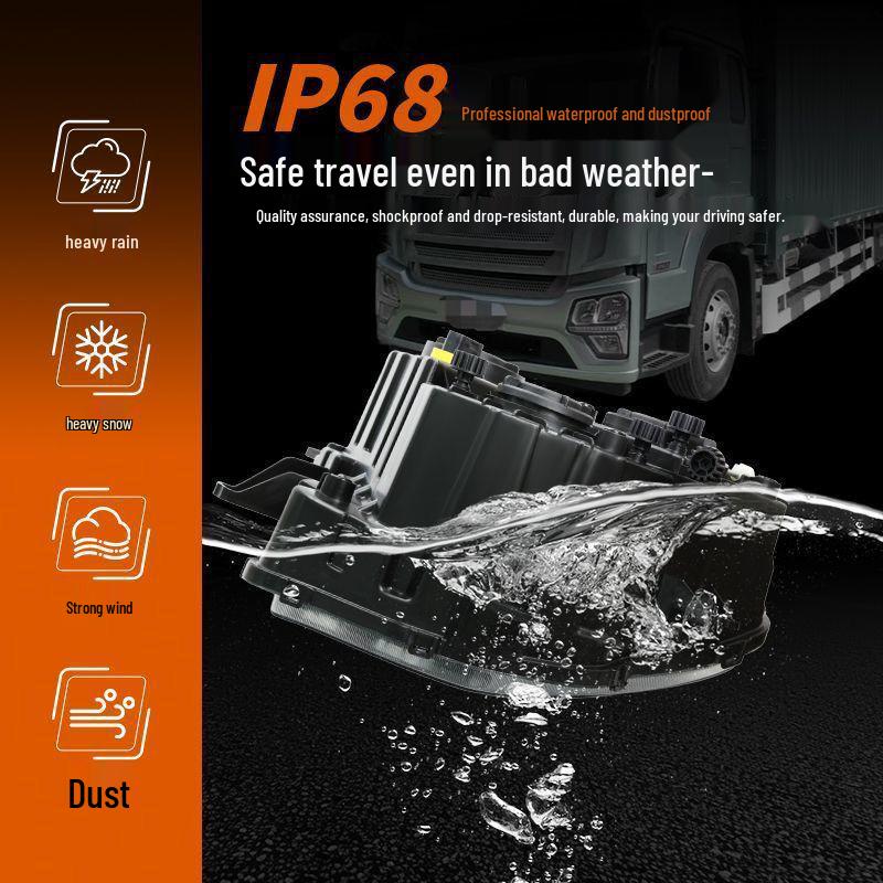 Qingdao Jiefang JK6 Super Bright LED Headlight Assembly with Three-Lens Laser & Flowing Water Effect