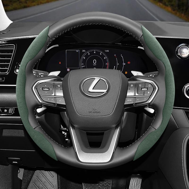 Suitable for Lexus Anti-Slip Buckle Segmented Suede Steering Wheel Cover Suitable for Is250 Ct200H Is350 Es300H Rc Is300H Rx Rx450H