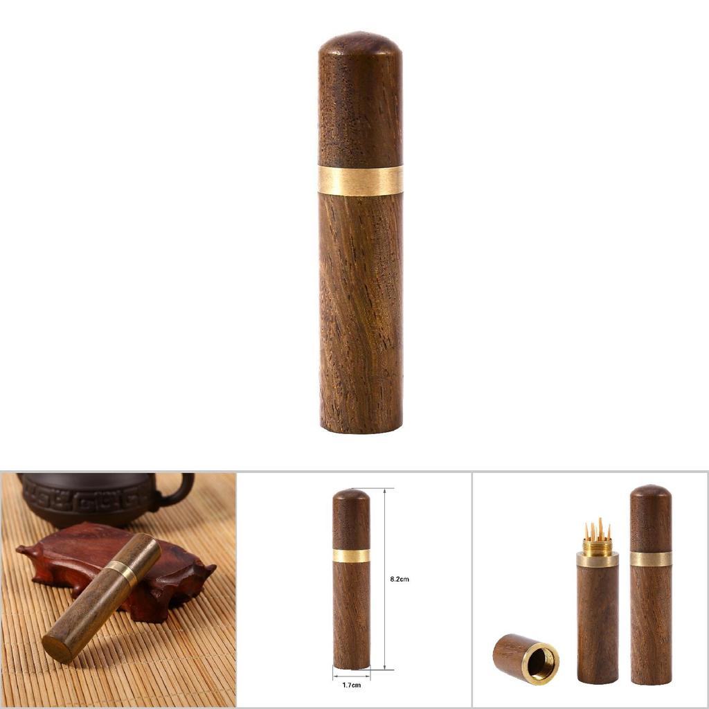 Natural Wood Tootick Holder Capsule Case Portable   Craft (Blackwood)