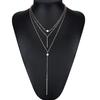 Creative Gifts New Exquisite Round Dot Hanging Rod Multi-layer Clavicle Chain Alloy Clavicular Bones Pendant Necklace Accessory