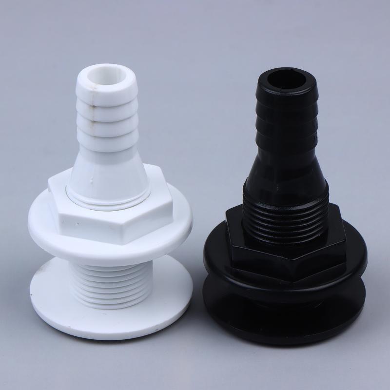 Marine Boat Abs Plastic Thru Hull Fitting Connector For 5/8, 3/4,1,1‑1/8 In Hose Boat Drain Outlet Bilge Pump Plumbing Fittings