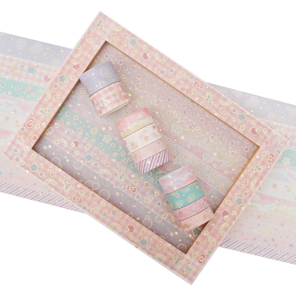 YUBX Masking Set of Creative Washi Tape with Gold Foil Perfect for DIY Gift and Gift Decoration Tape, 10, Stamping, Crafts, Journals, Planners,