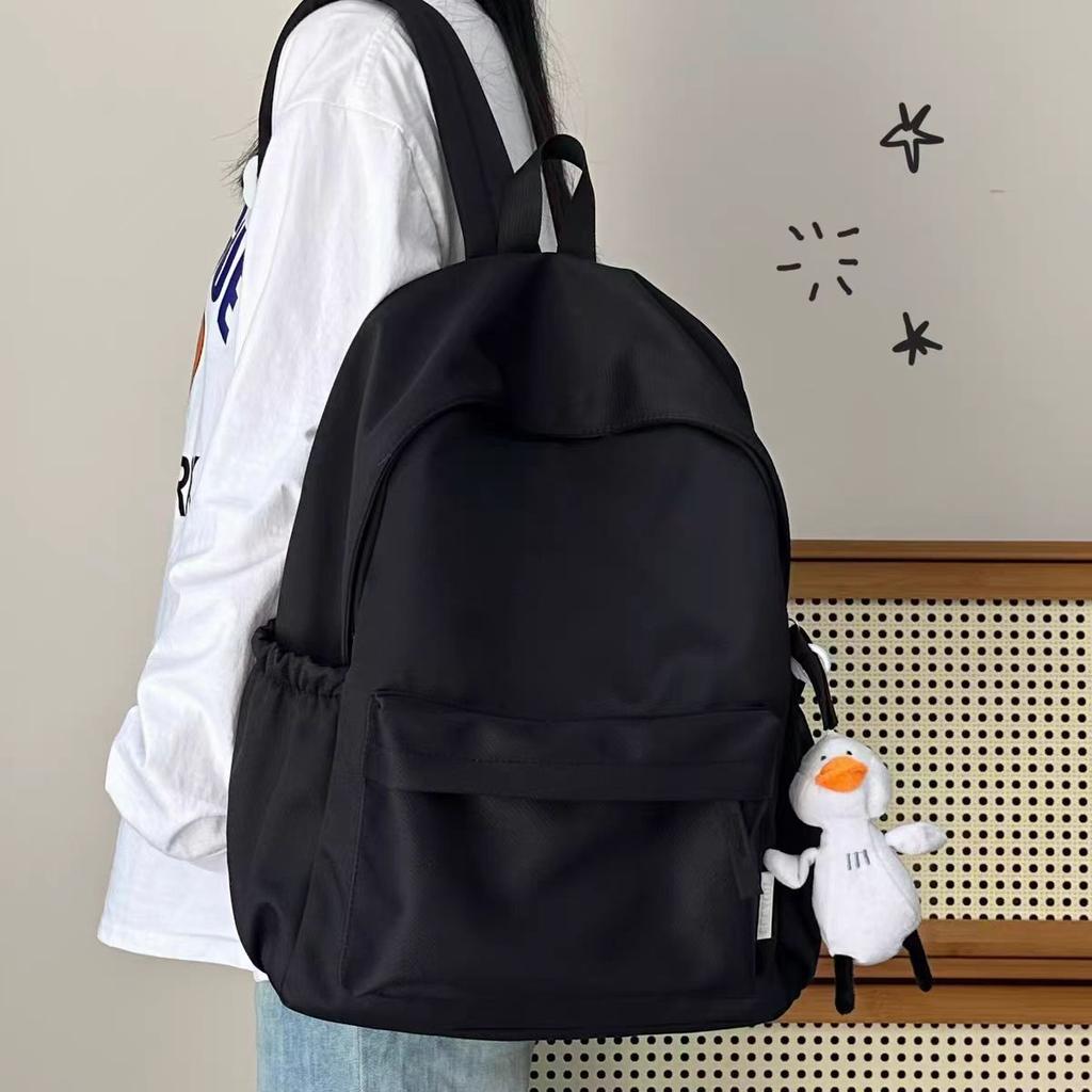 Schoolbag Schoolbag for Female Junior High School Students, Simple and Versatile Backpack for High School Students, Japanese Solid Color Casual