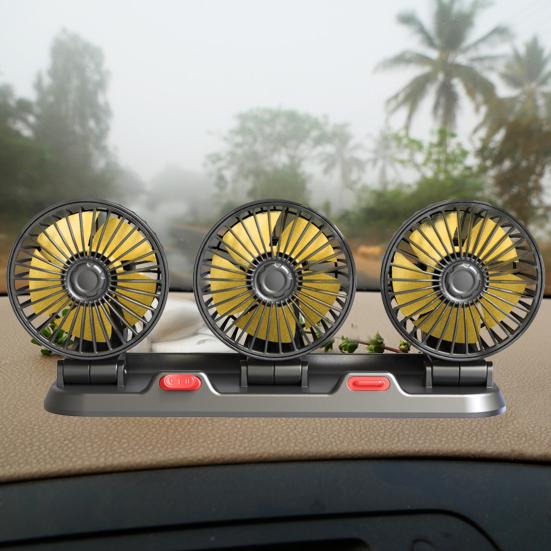 5/12/24V automobilový ventilátor s vysokou trojitou hlavou, 2 rychlostmi, výkonným chlazením palubní desky