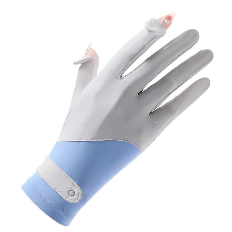 Summer sunscreen gloves women's ice silk sleeves driving sports thin non-slip elastic spring