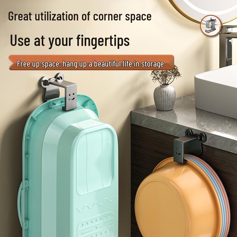 Wow Oh Multi-functional Punch-Free Wall-Mount Hook for Bathroom & Kitchen Storage Off-white [1 pc] with nail-free glue