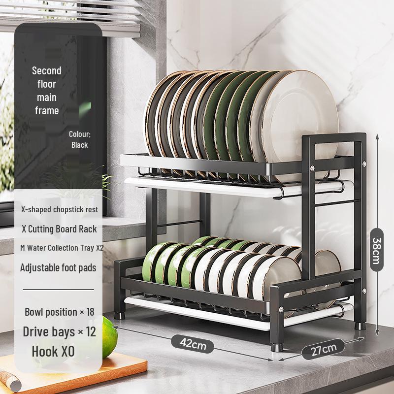Multi-functional Kitchen Dish & Bowl Draining Rack for Tableware
