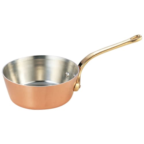 Wadasuke Seisakusho Copper Extra Thick Pot with Tapered Brass Handle, 15cm, Product Number: 3442-0151
