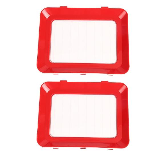 2Pcs Food Tray Stackable Design Food Preservation Tray with Stretch Cover Dishwasher