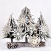 24 Wooden Snowflake Decorations Christmas Tree Hanging Decoration Snowflake Shape Decoration Hollow Hanging Decoration
