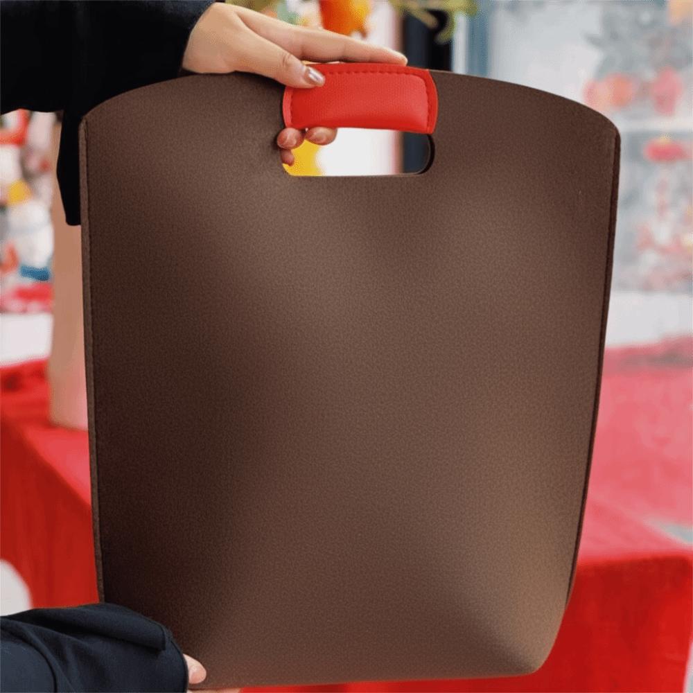 High Quality Solid Color Felt Bag Large Capacity Reusable Utility Tote Portable Eco-Friendly Shopping Bag Exhibition Gift