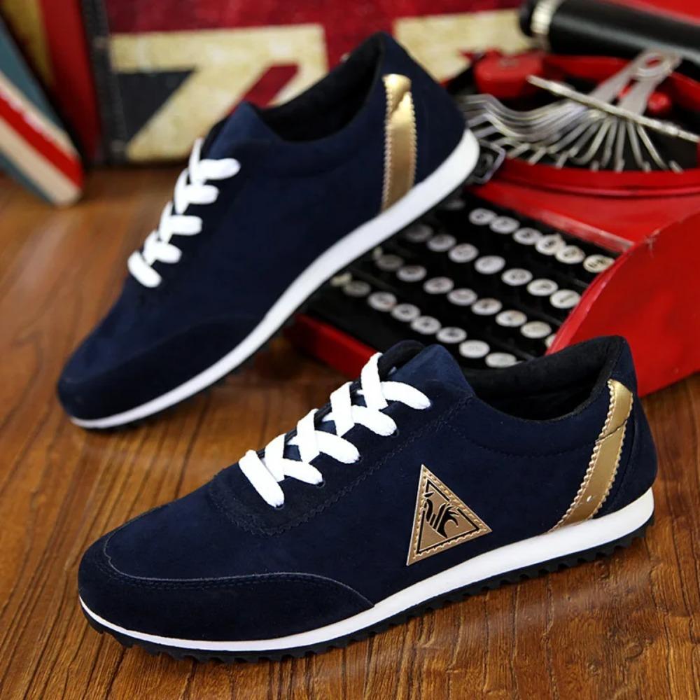 Men's Classic Flat Sole Sneakers - Minimalist Low-Top Shoes, Lightweight Casual Walking Footwear, Breathable & Comfortable