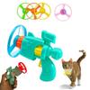 Lanciadischi Volante per Gatti Giocattolo per Animali Domestici Set di Giocattoli per Gatti con Lanciadischi Volante Illuminato per Divertimento all'Interno e all'Esterno per l'Esercizio