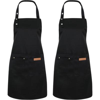 2 Pack Kitchen Aprons for Women, Adjustable Cooking Aprons for Women with Pockets, Waterproof Chef Aprons