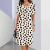 Elegant Fashion Short Sleeve T-shirt Dress Beach Vacation Midi Dresses Women 3d Print Clothing