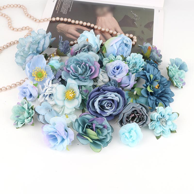 20Pcs Artificial Floating Flower Diy Colorful Random Simulation Flower Hanging Background Decor Curtain Wedding Gift Party Decor