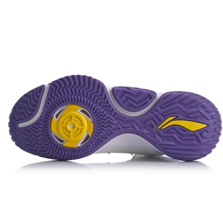 New LiNing Storm OUTDOOR Cushioning Anti Slip And Wear Resistant Mid Top LINING Cloud Basketball Shoes White Purple ABPQ009-5