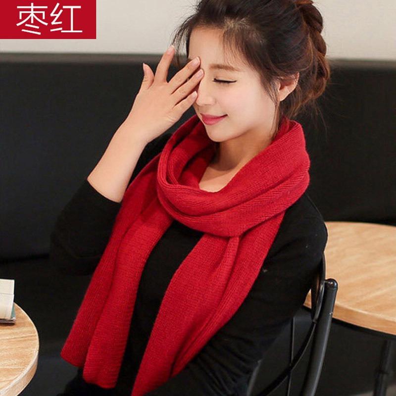 Autumn and Winter New Solid Color Imitation Cashmere Couple Scarf Thickened Warm Flat Scarf