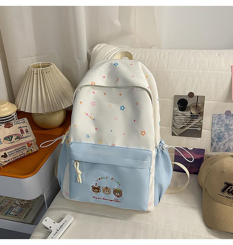 Youthful Star Pattern Shoulder Backpack With Embroidery For School Students