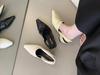 Women's Pointed Toe Block Heel Open Back Spring French Style Elegant Pumps - Elegant for Parties & Office