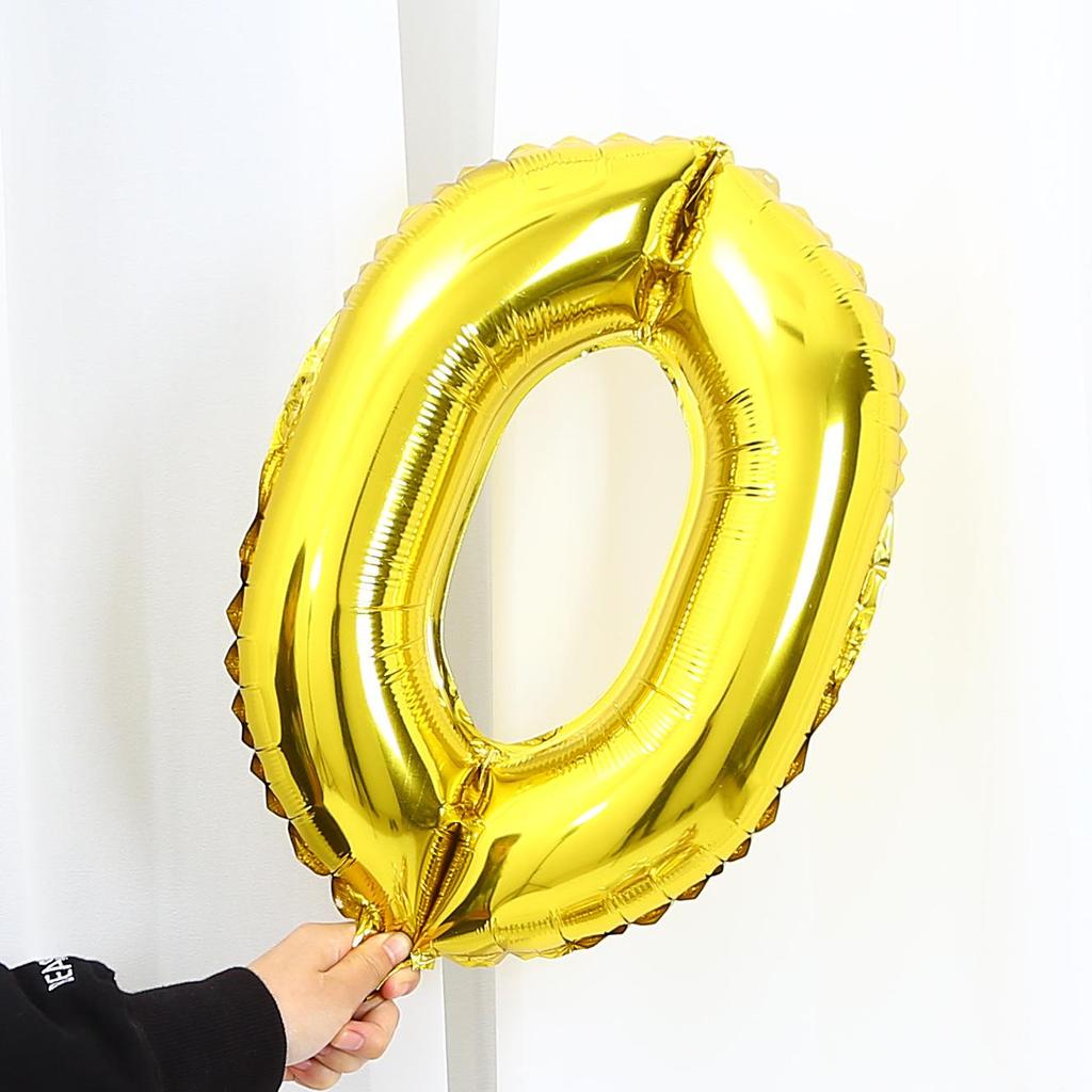 Silver & Gold 16-inch Number Balloons (0-9) - Popular Wedding Decoration & Street Vendor Item