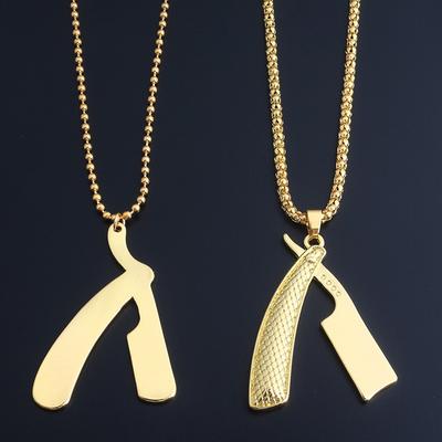 BLUELANS NECKLACE Wonderful Pendant Hairdresser Chain Necklace Punk Razor Jewelry Men Blade Barber Women Present