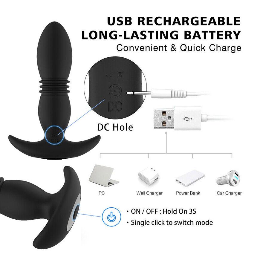Automatic   Retractable   Vibrating   Anal   Plug   Anal Vibrator  Prostate  Massager  Masturbator  Dildo   Male   Plug Sex