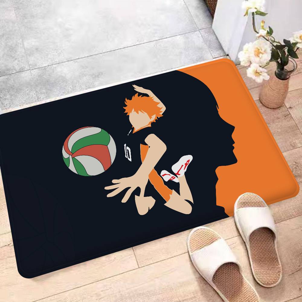 Anime Haikyuu Bathroom Mat Anti-slip Absorb Water Long Strip Cushion Bedroon Mat Welcome Doormat