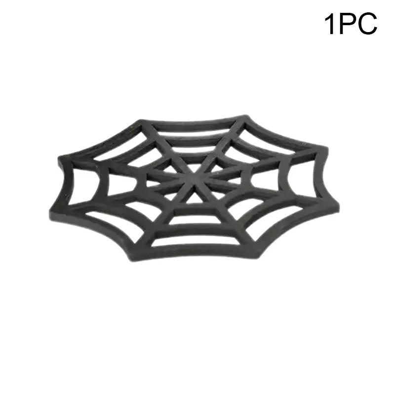 

1/6pcs Halloween Coaster Halloween Table Decor Spider Web Coasters Festive Halloween Table Placemats For Home Decoration