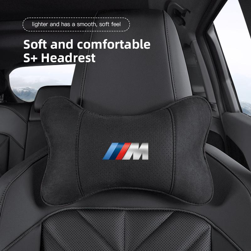 1pcs Car Headrest with Soft Suede Upholstery Valve Cap For BMW X1 X2 X3 X5 X4 X6 X7 iX3 F20 F10 F07 E70 E46 E90 E92 E60 E39