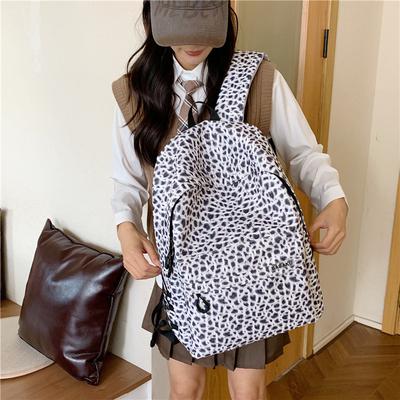 Schultasche Mode Leopardenmuster Hoher Wert Mädchen Rucksack Mittelschüler Rucksack Große Kapazität Leicht Reise Rucksack