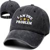 Ich bin das Problem Sterne Gewaschene Baseballkappe Vintage Lässig Verstellbar Unisex Outdoor Papa Hut