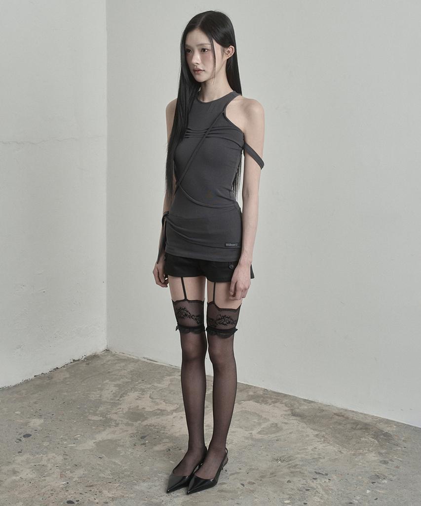 Inegi Contour Cross Strap Top (Charcoal)