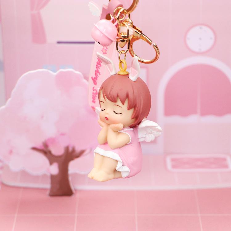 Anne Cute Cartoon Girl Keychain with Bell - Student Bag or Car Pendant, Qixi Festival Gift