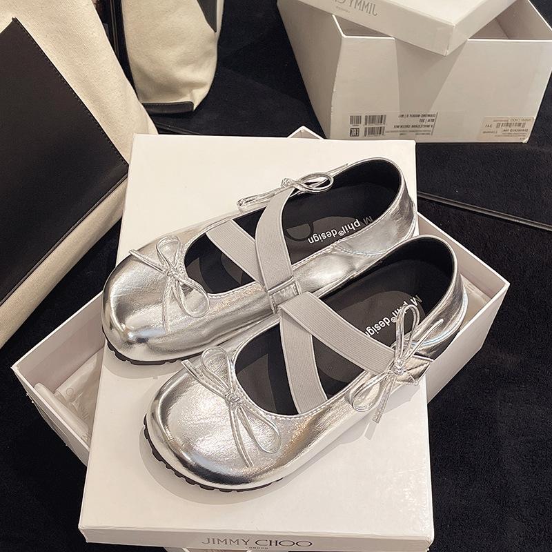 Mary Jane 2025 Frühling Französische Tanzschuhe Süßes Ballett Neue Damenschuhe Lässige Plateau Zwei Tragearten Leichter Mund Einzelne Schuhe Damen