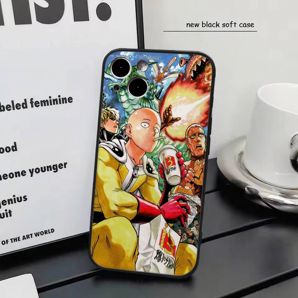 One P-Punch Man Saitama For Iphone 17 Air 16 Pro Max 15 14 13 Full Cover Anti-Shock  MagSafe Cover