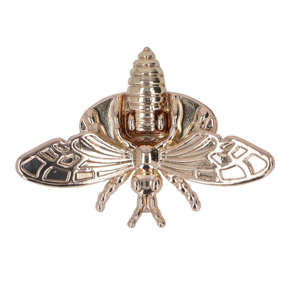3PCS Luggage Accessories Light Gold Clasp Turn Lock Rotatable 3D Bee Purse Closure Alloy Bag Lock Clutch Bag Making