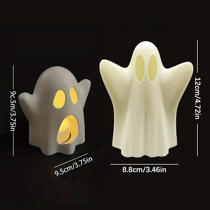 Halloween Cute Ghost Candle Holder 3D Printed Candlestick Night Light Cover Desktop Ornament Halloween Party Decorations