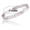 Stylish Zirconia Open Cuff Bracelet - 4MM/6MM Stainless Steel Couple Design