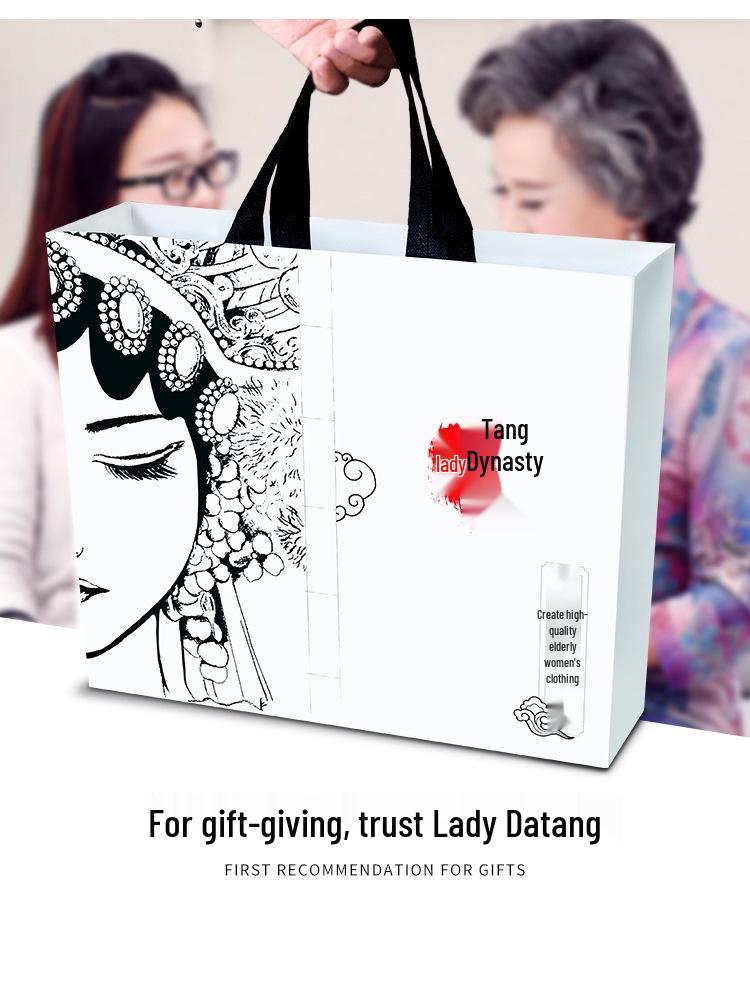 Casaco Vestido de Noite Estilo Chinês de Outono da Vovó - Traje Elegante para Mulheres de Meia-Idade e Idosas