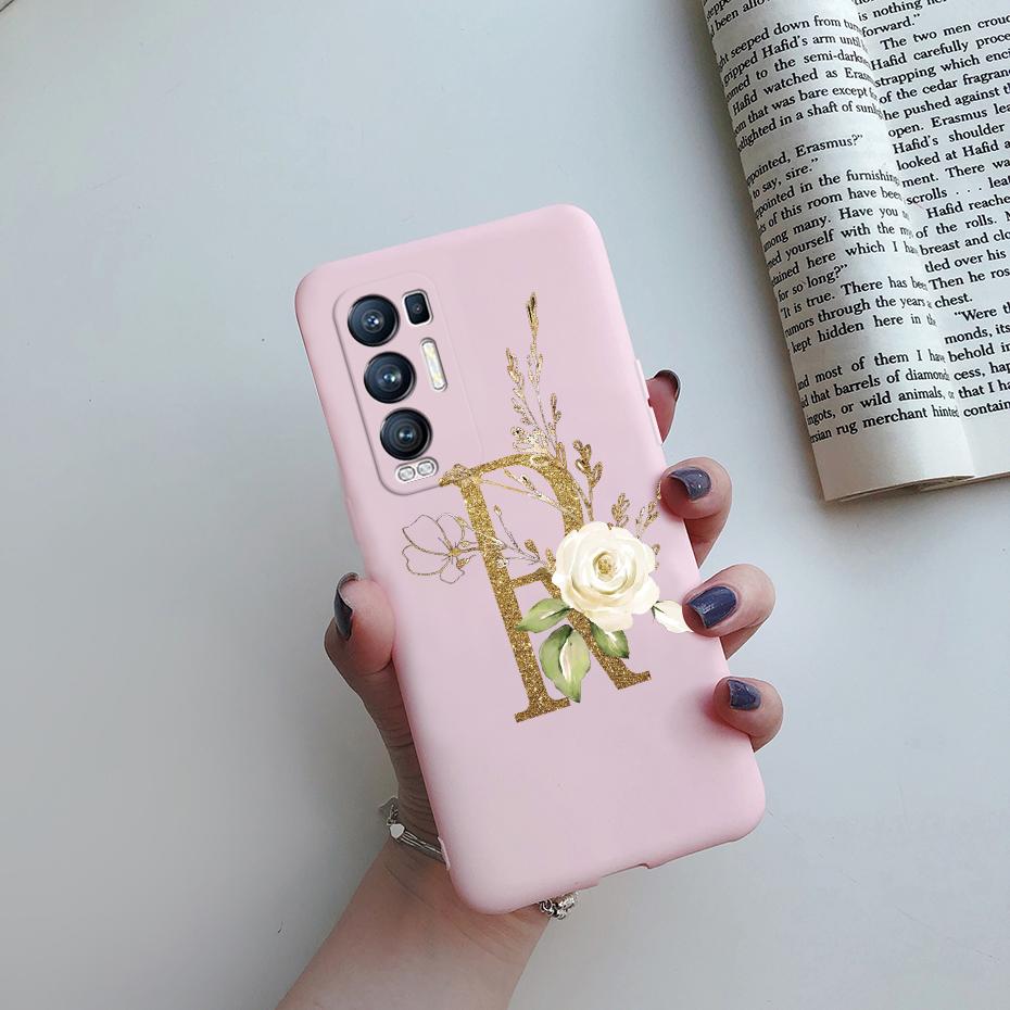 For OPPO Find X3 Neo Phone Case CPH2207 Cute Letters Soft Silicone Bumper Cover For OPPO Find X3 Neo Reno 5 Pro Plus Case Fundas