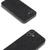 For iPhone 16 Case Anti-Scratch PU Leather Phone Back Cover Black Edge